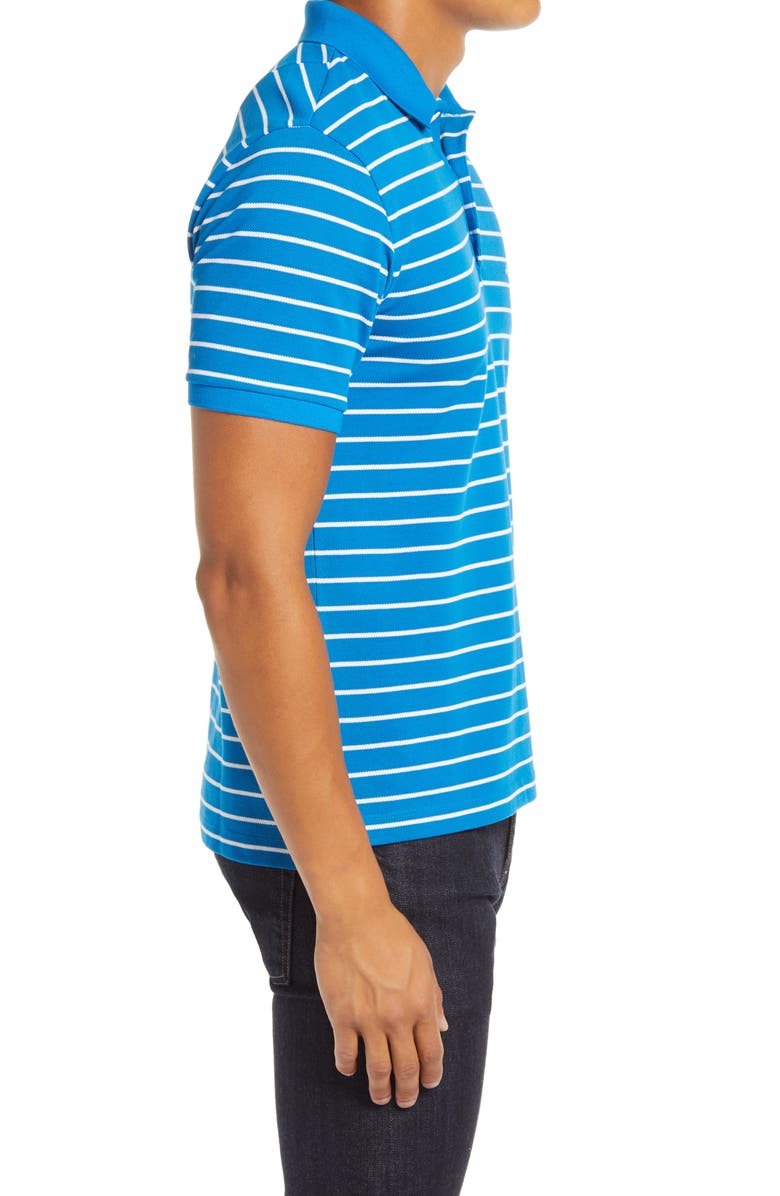 rag & bone Slim Fit Stripe Piqué Polo, Alternate, color,