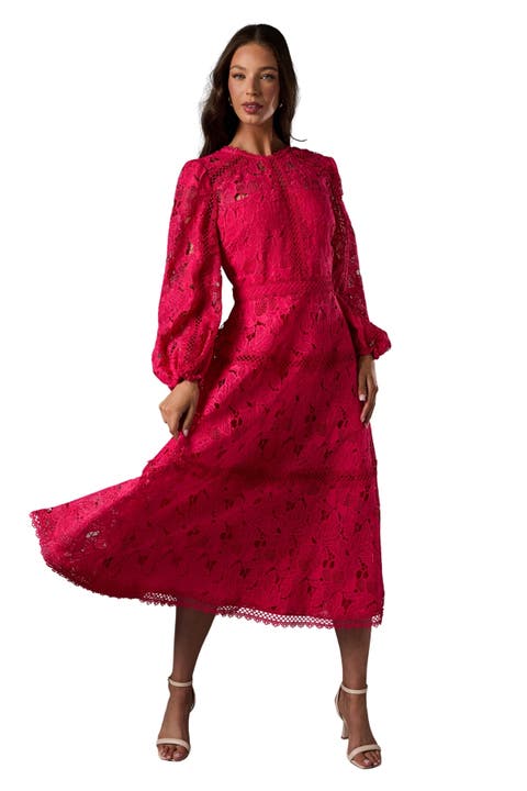 Lace Panelled Long Sleeve Dress
