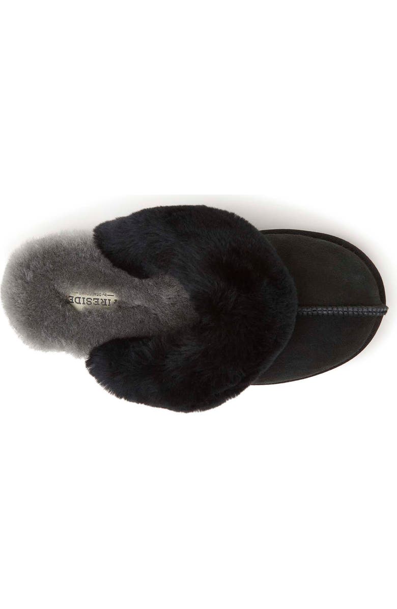 DEARFOAMS Fireside Sydney Genuine Shearling Scuff Slipper, Alternate, color, Black