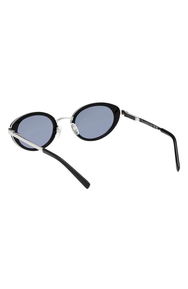 ABERCROMBIE & FITCH 50mm Oval Sunglasses, Alternate, color, Shiny Black / Smoke