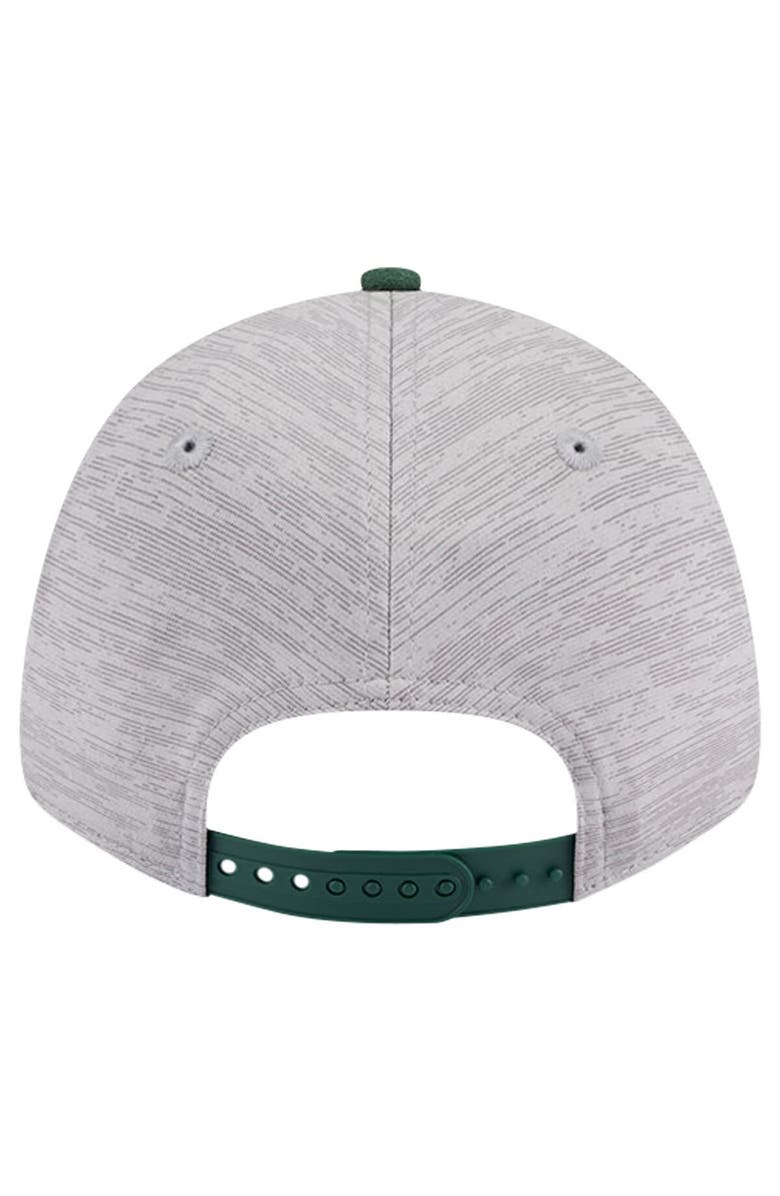 New Era Men's New Era Heather Gray/Hunter Green Milwaukee Bucks Active Digi-Tech Two-Tone 9FORTY Adjustable Hat, Alternate, color, Heather Gray
