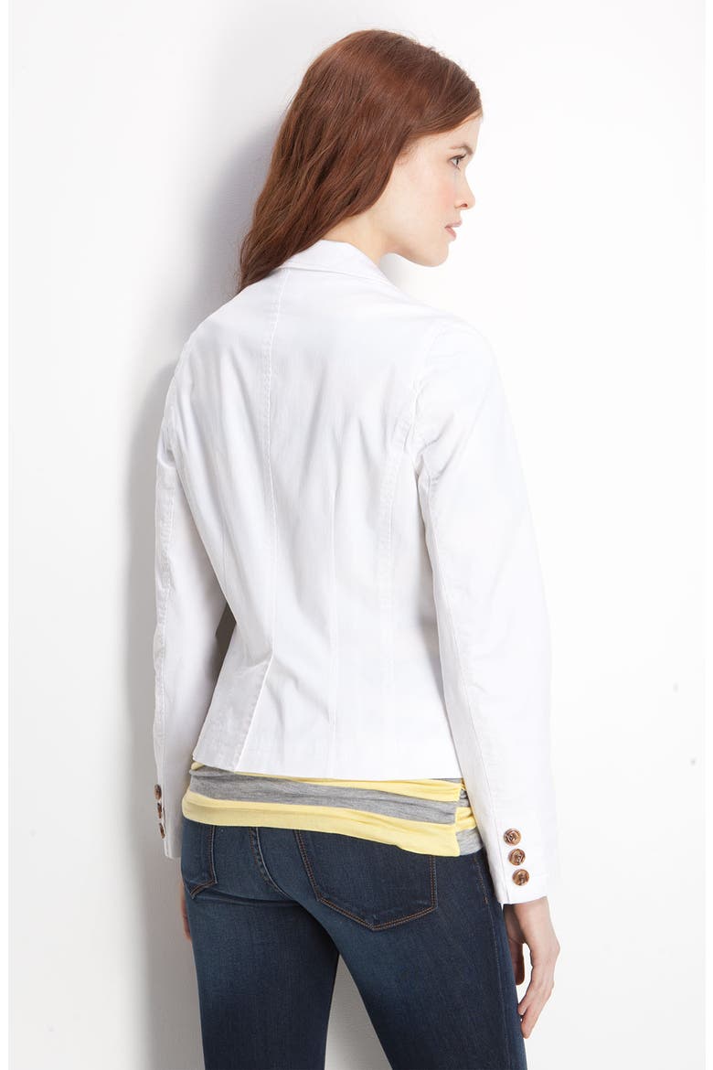 Twill Blazer, Alternate, color, WHITE