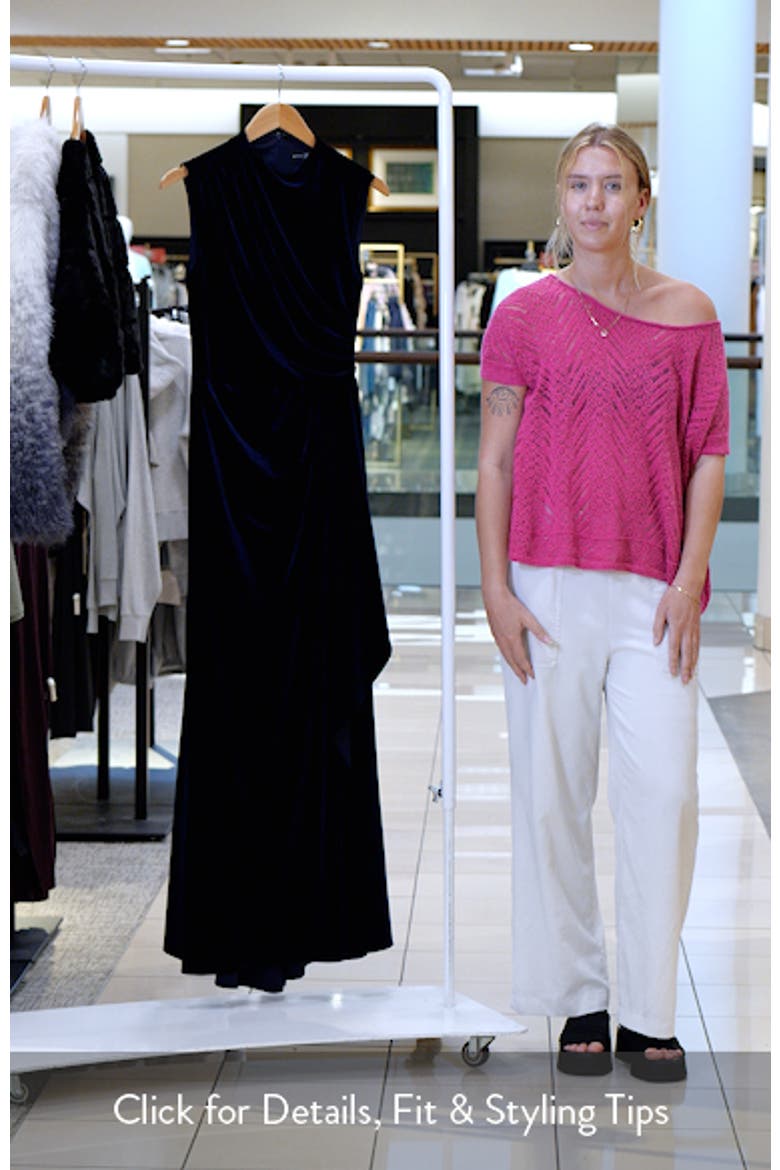 Ruched Velvet Column Gown video