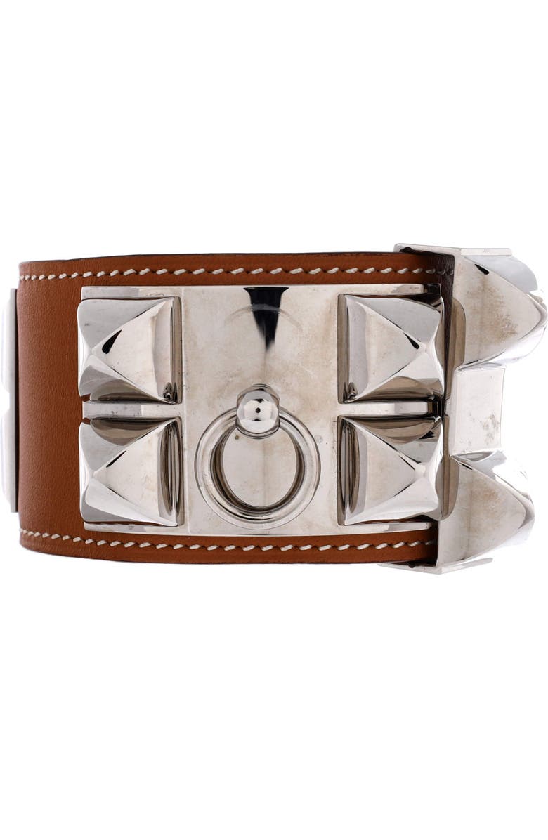 Pre-Owned Hermes Collier de Chien Bracelet Leather, Alternate, color, Brown
