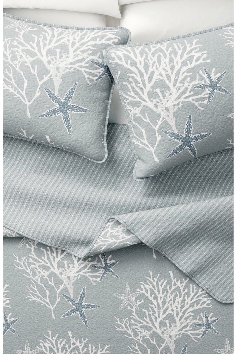 Elevated Coastal Cotton Quilt Set, Alternate, color, PEARL BLUE