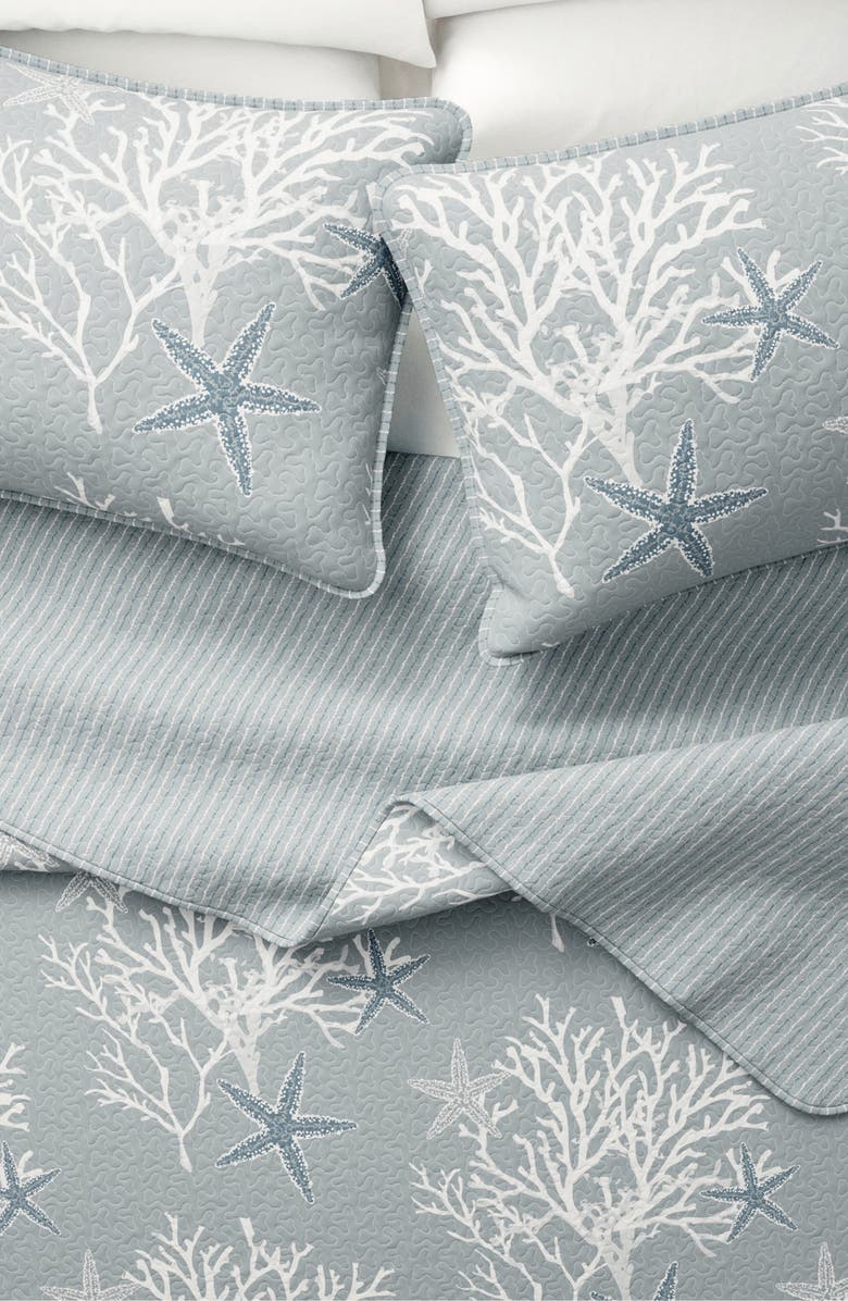 Woven & Weft Coastal 3-Piece Quilt Set, Alternate, color, Pearl Blue