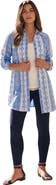 Roaman's Kate Long-Sleeve Crisp Cotton-Blend Button-Front Tunic