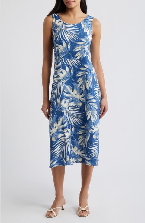 Lace Up Back Sleeveless Midi Dress