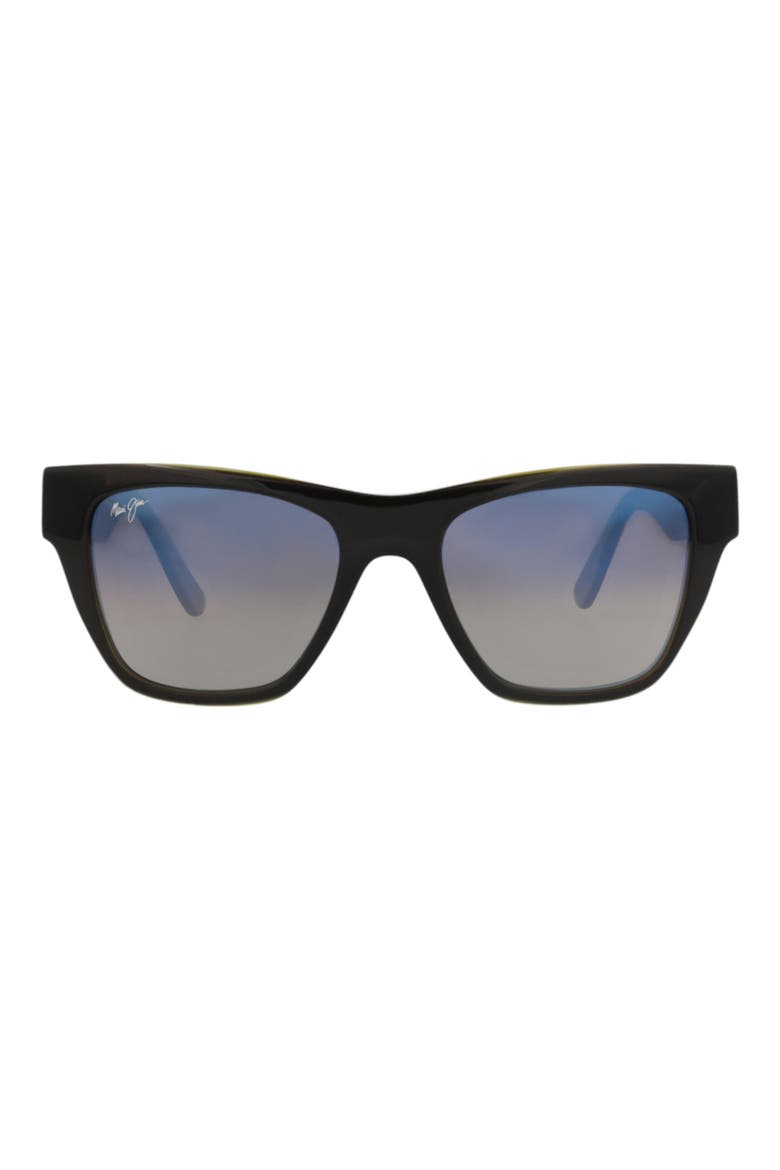 54mm Polarized Square Sunglasses, Main, color, BLACK BLACK BLUE
