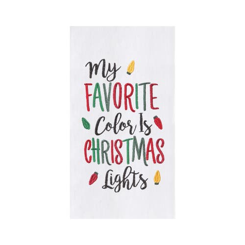 C & F Home C&f Home Holiday Themed "my Favorite Color Is Christmas Lights" Sentiment Featuring Bulb Lights Flou In White