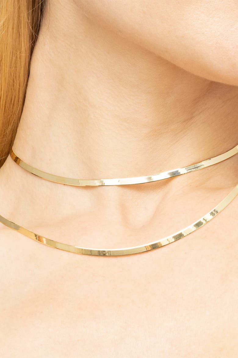10K Gold Park Avenue Bold Herringbone Necklace, Alternate, color, Yellow Gold