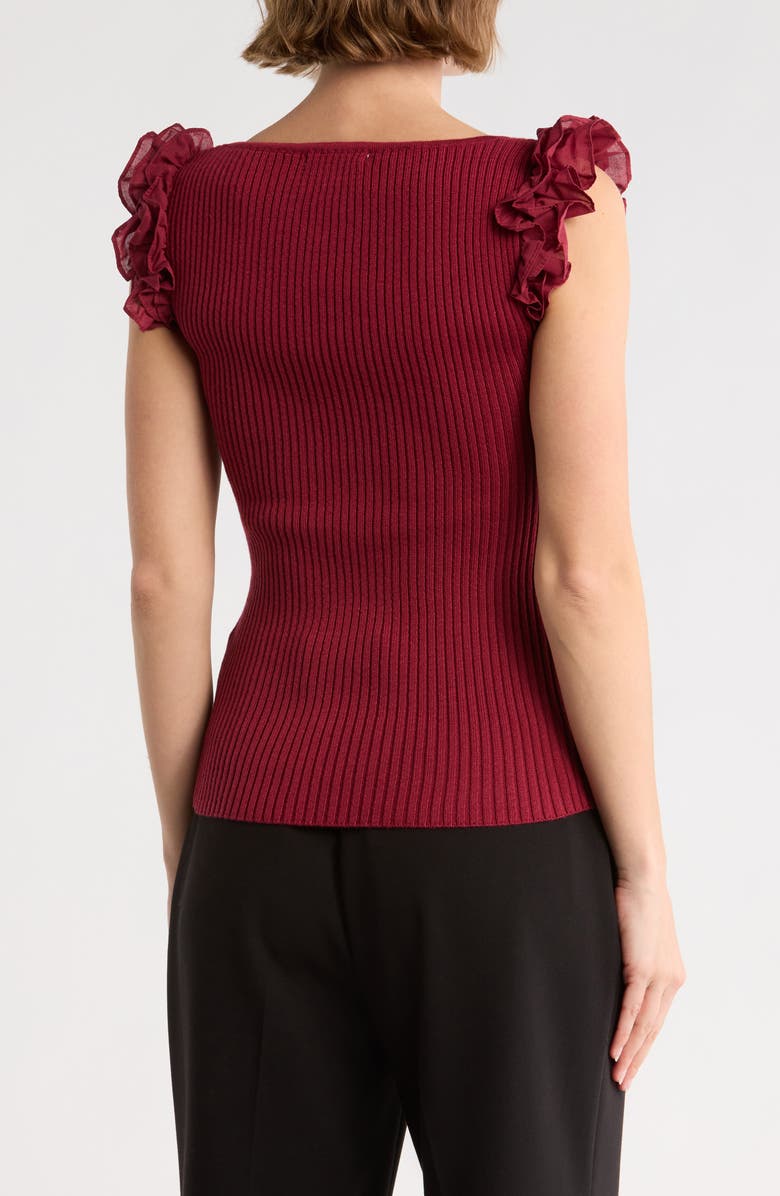 Tart Decla Ruffle Sleeve Knit Top, Alternate, color, Cabernet