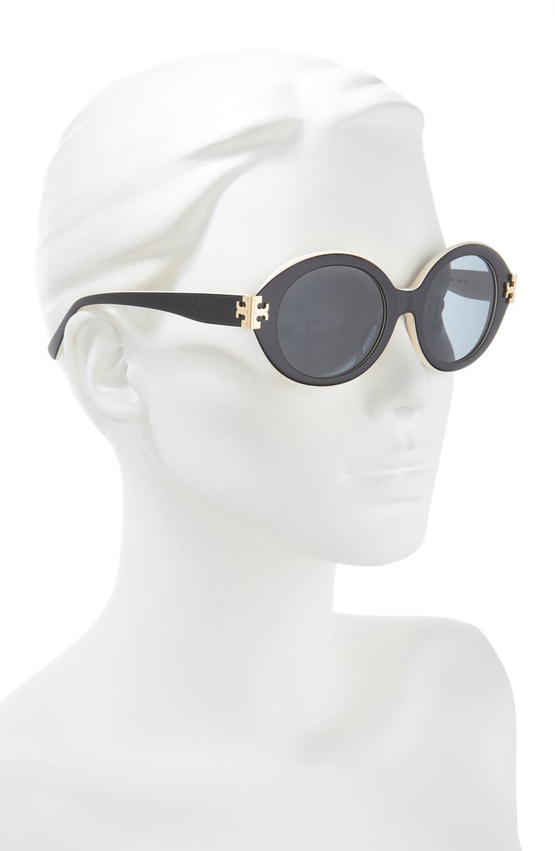 Tory Burch 52mm Oval Sunglasses, Alternate, color,
