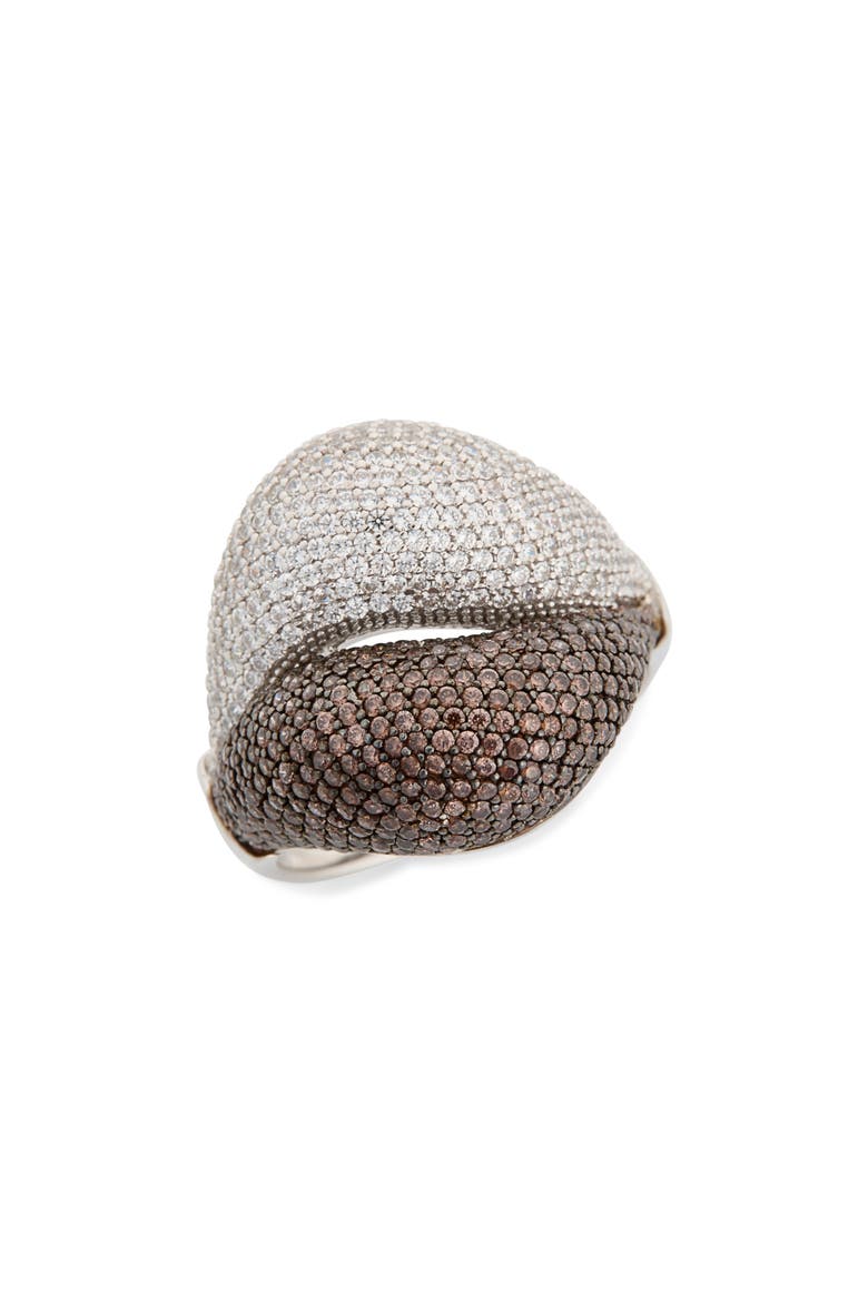 Pavé Cubic Zirconia Ring, Main, color, BROWN