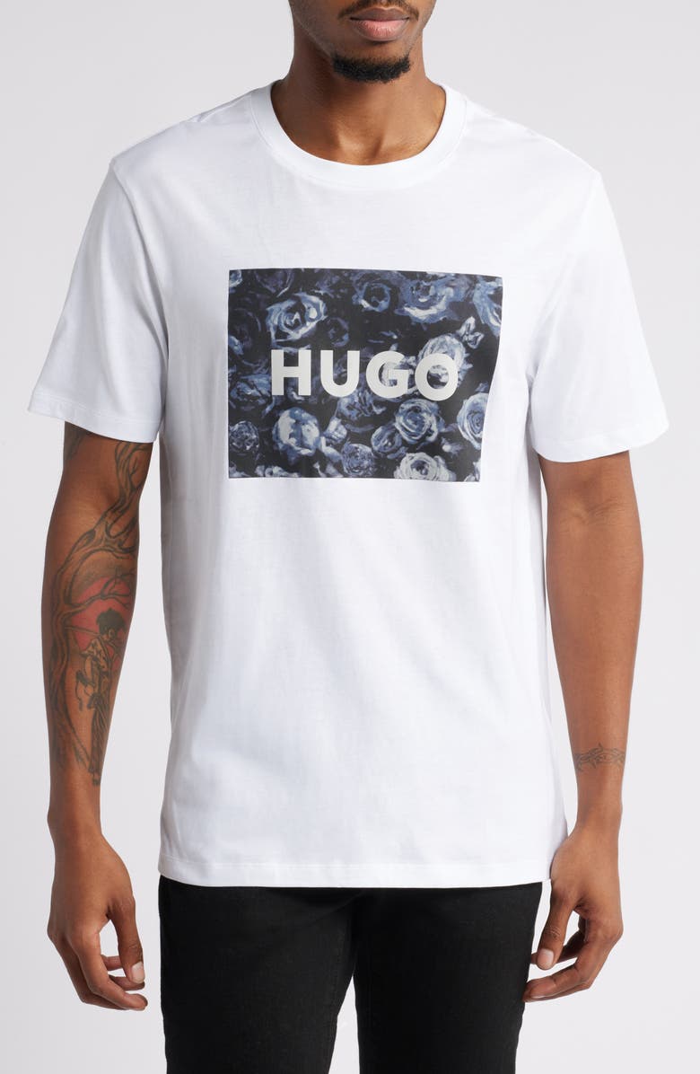 HUGO Dulive Graphic T-Shirt, Main, color, Wht