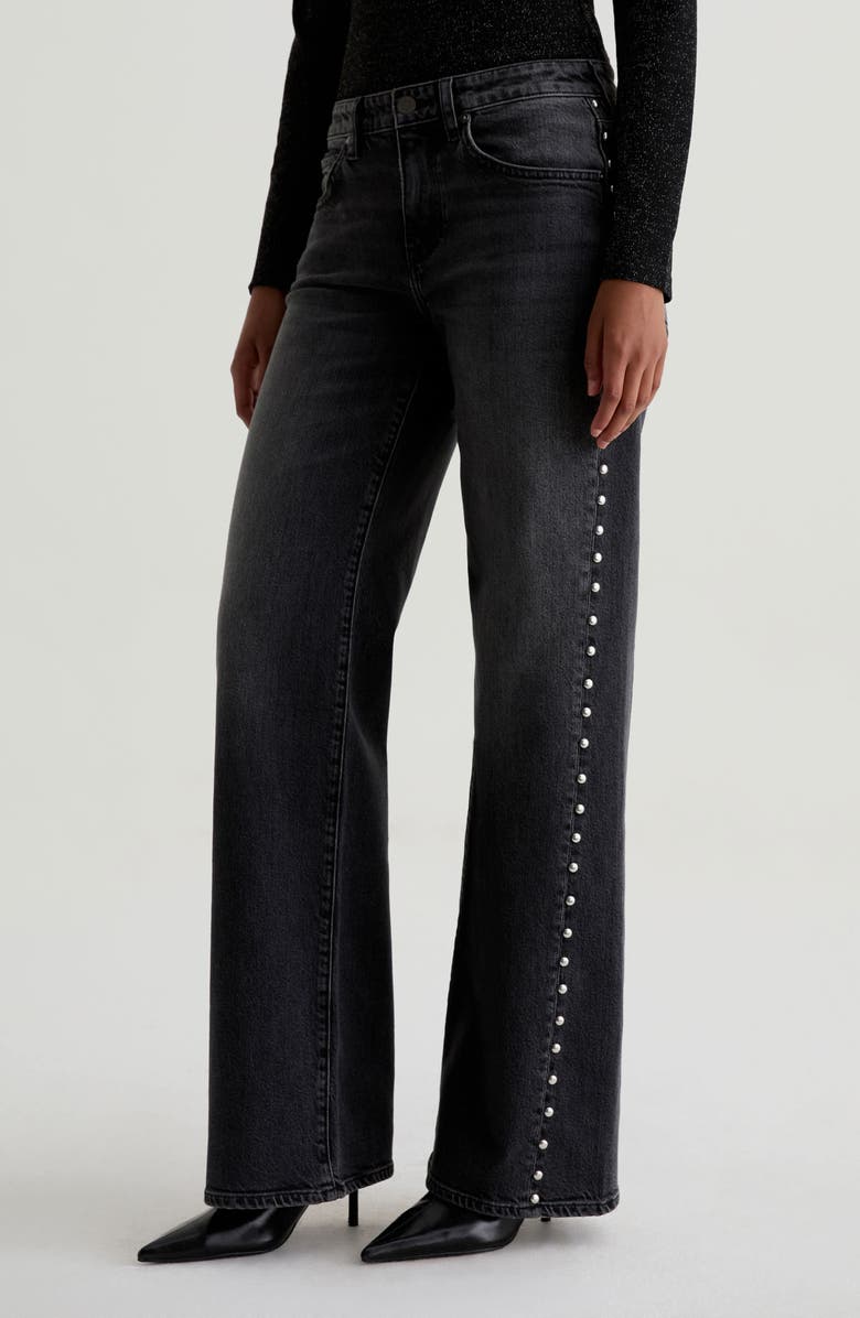 AG Adria Stud Wide Leg Jeans, Alternate, color, Immensity