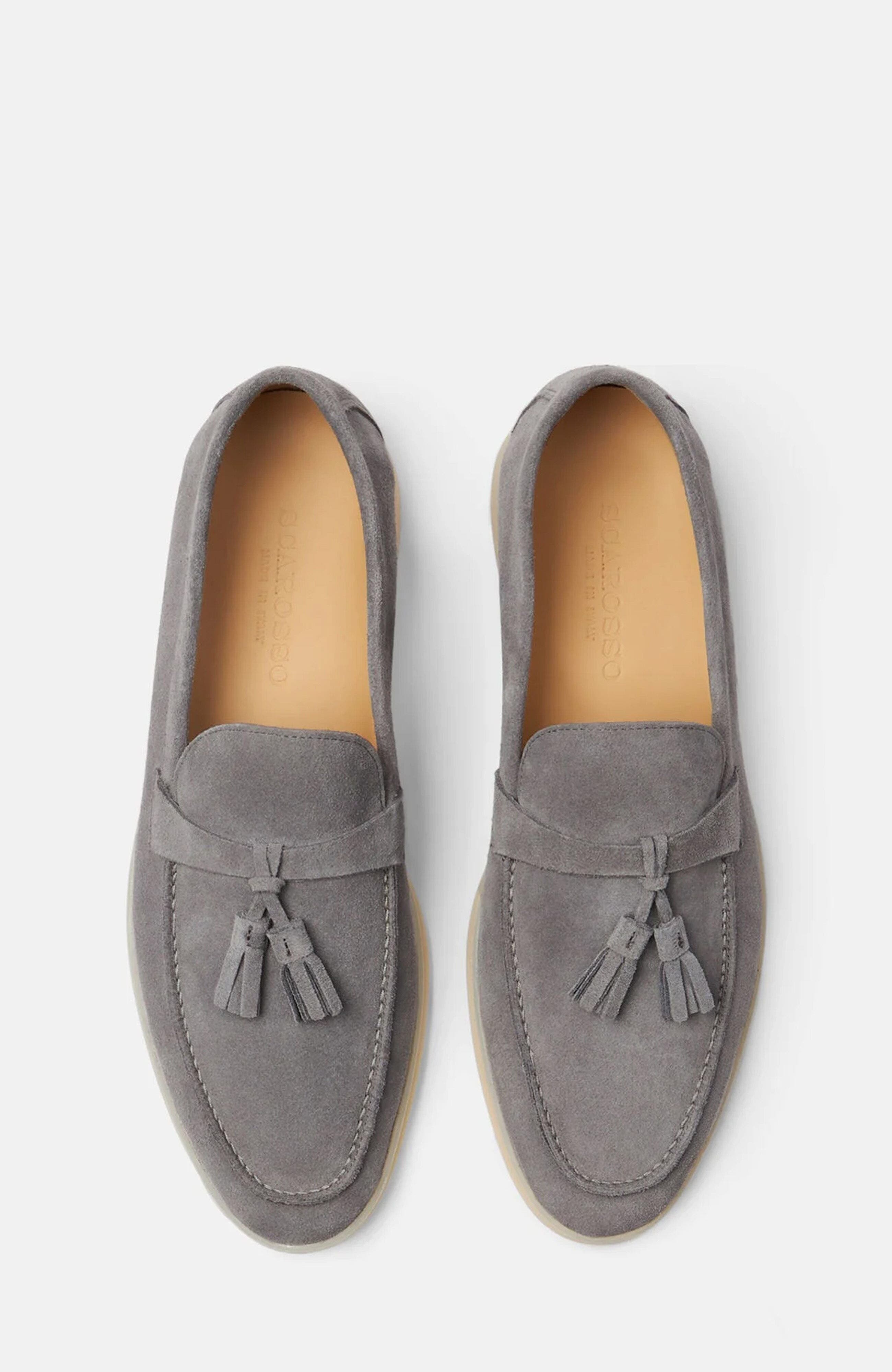 SCAROSSO Leandro Loafers, Alternate, color, Grey - Suede
