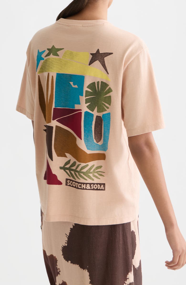 Scotch & Soda Modern Cotton Graphic T-Shirt, Alternate, color, Rose Dust