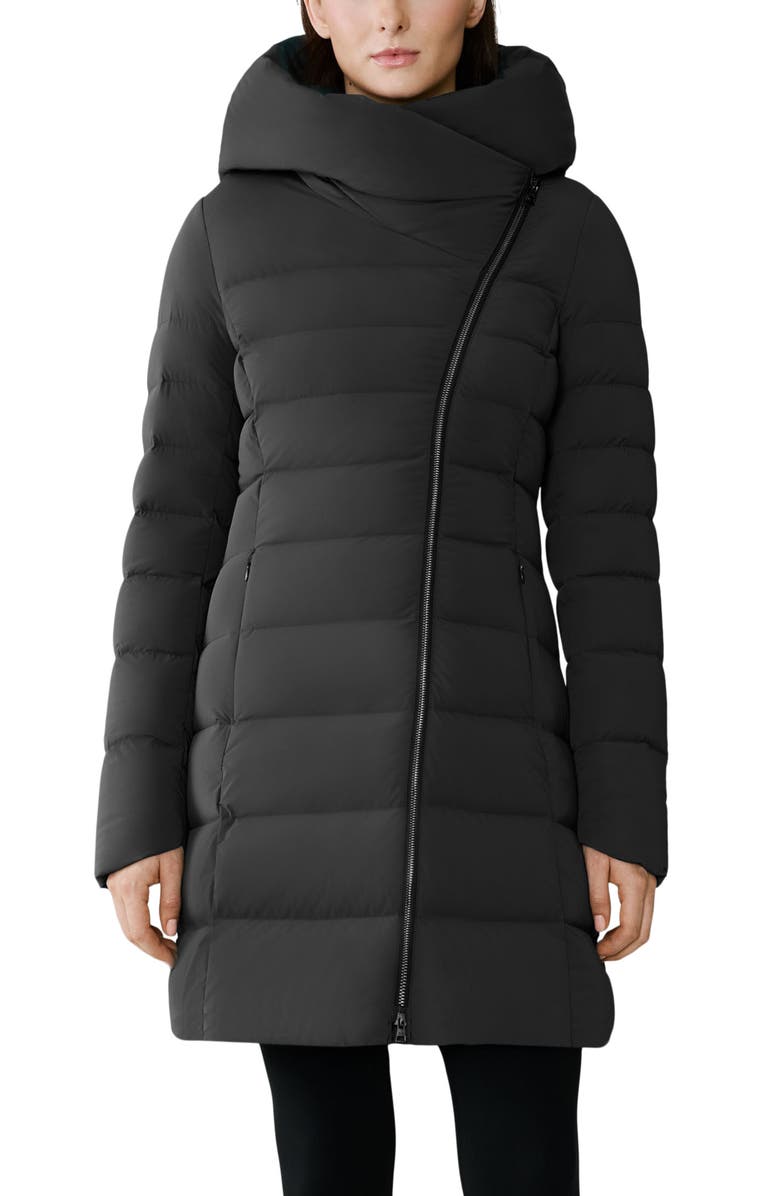 Soia & Kyo Judy Water Resistant 700 Fill Power Hooded Down Coat, Main, color, Black