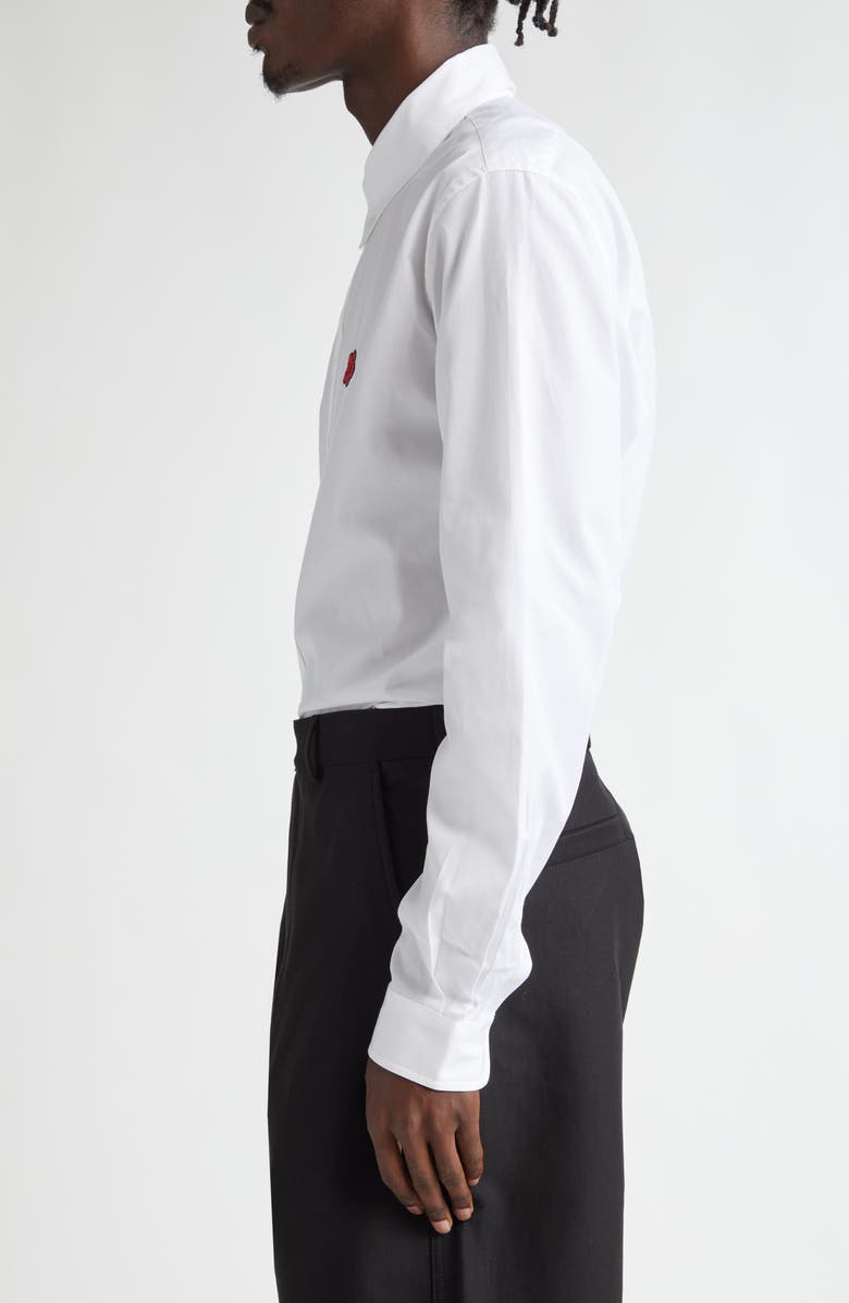 KENZO Boke Flower Embroidered Cotton Button-Down Shirt, Alternate, color,