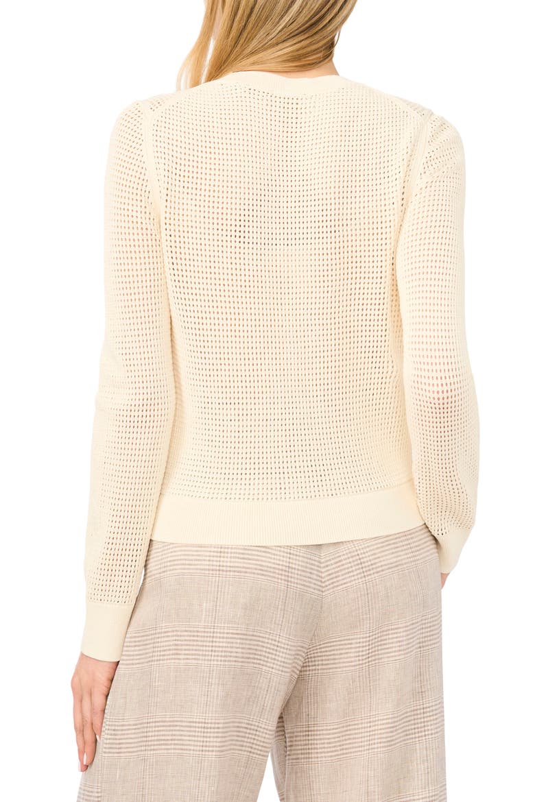 Kayla Pointelle Cardigan, Alternate, color, CRYSTAL CREAM