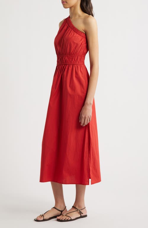 Rails Selani Asymmetric Cotton Poplin Midi Dress In Terracotta
