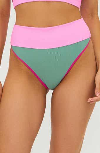 Beach Riot Emmy Colorblock High Waist Bikini Bottoms