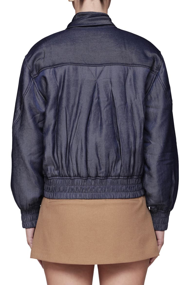 Tie Neck Bomber Jacket, Alternate, color, DARK NAVY
