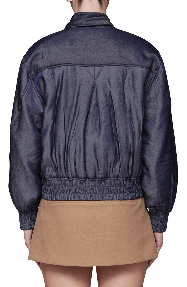 Avec Les Filles Tie Neck Bomber Jacket, Alternate, color, Dark Navy