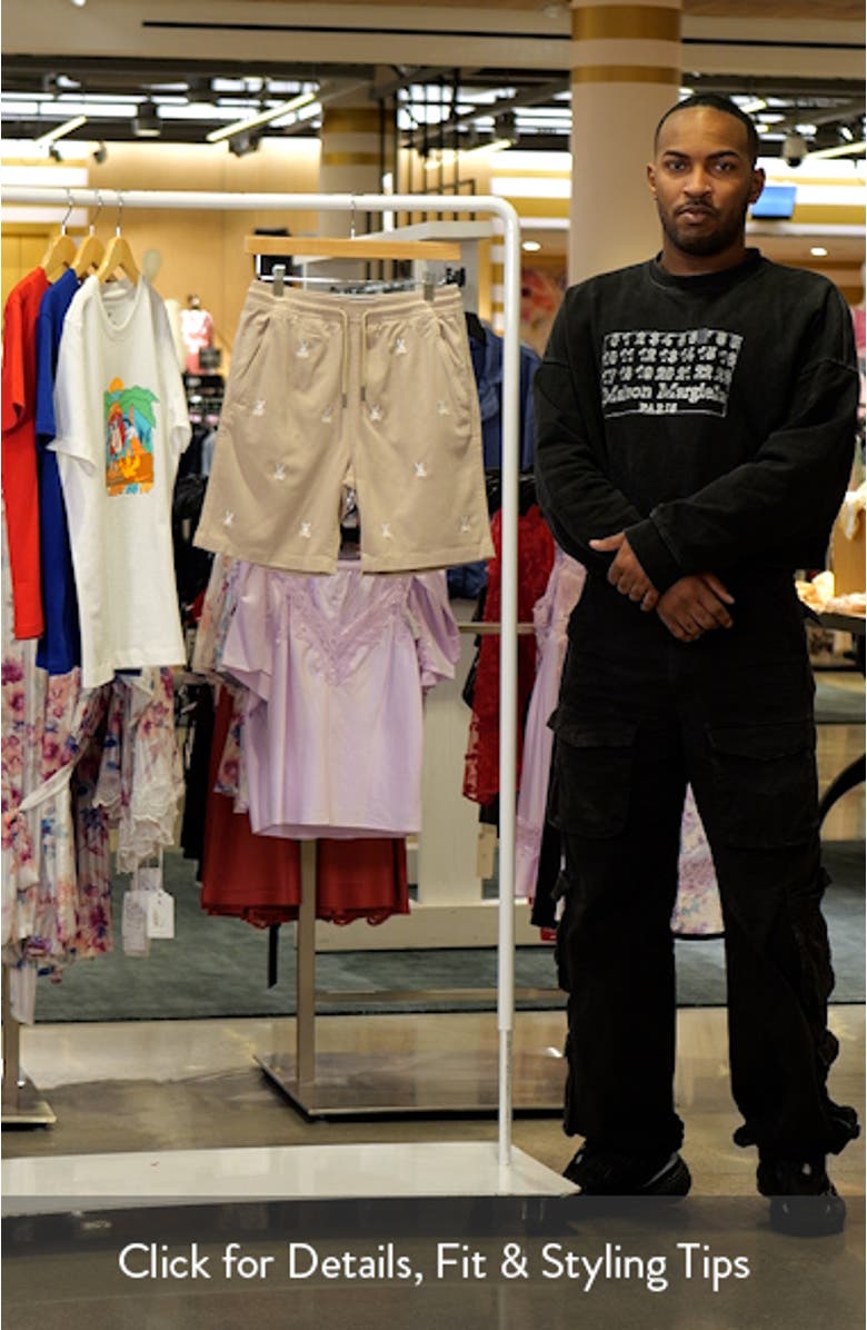 Kids' Wills Embroidered Bunnies Drawstring Shorts, sales video thumbnail