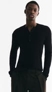 H&M Slim-fit Ribbed Henley Shirt