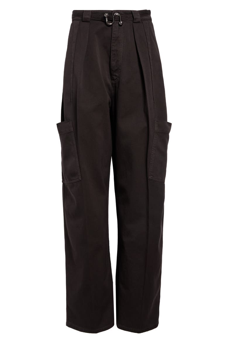 Spigola Oversize Cotton Denim Barrel Leg Cargo Pants, Main, color, CHOCOLATE