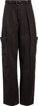 SPORTMAX Spigola Oversize Cotton Denim Barrel Leg Cargo Pants