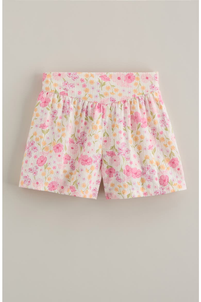 Kids' Flutter Shorts, Main, color, IVORY EGRET POPPY GARDEN