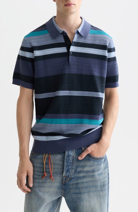 Stripe Textured Polo