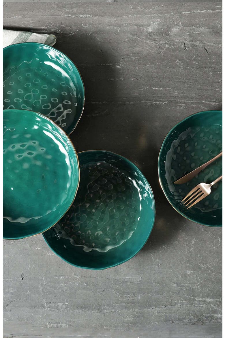 Florian Porcelain 4-Piece Pasta Bowl Set, Alternate, color, Green