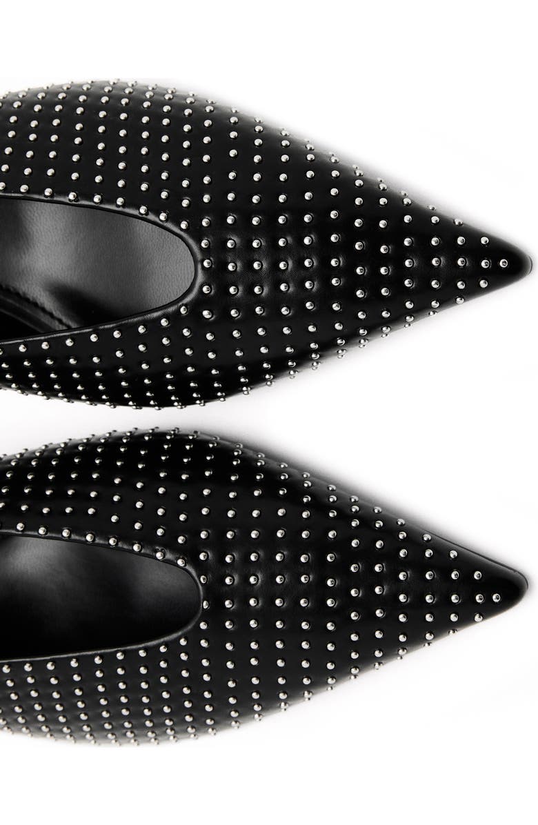 MANGO Studded Pointed Toe Slingback Pump, Alternate, color, Black