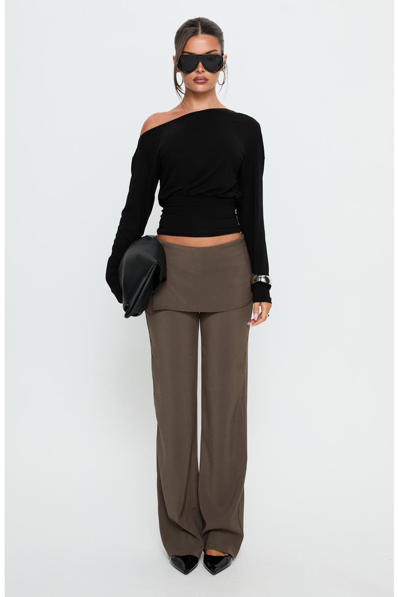 Ashlinn One-Shoulder Crop Knit Top, Alternate, color, BLACK