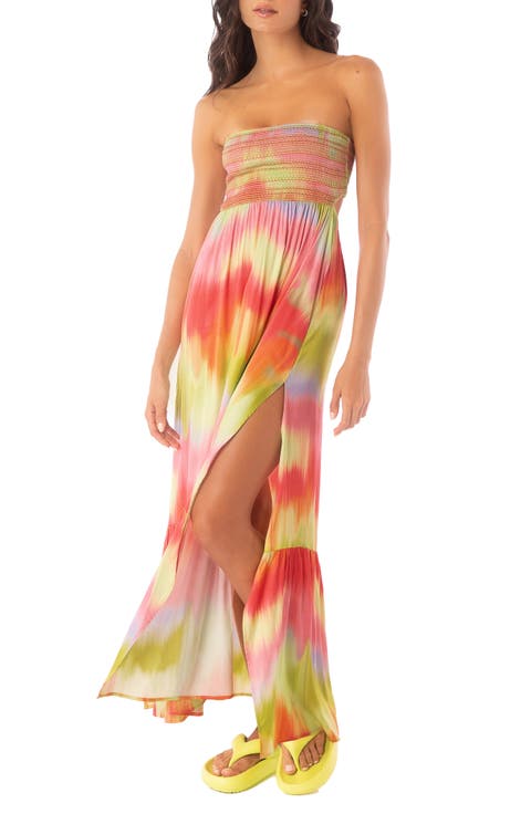 Ombré Strapless Cover-Up Dress