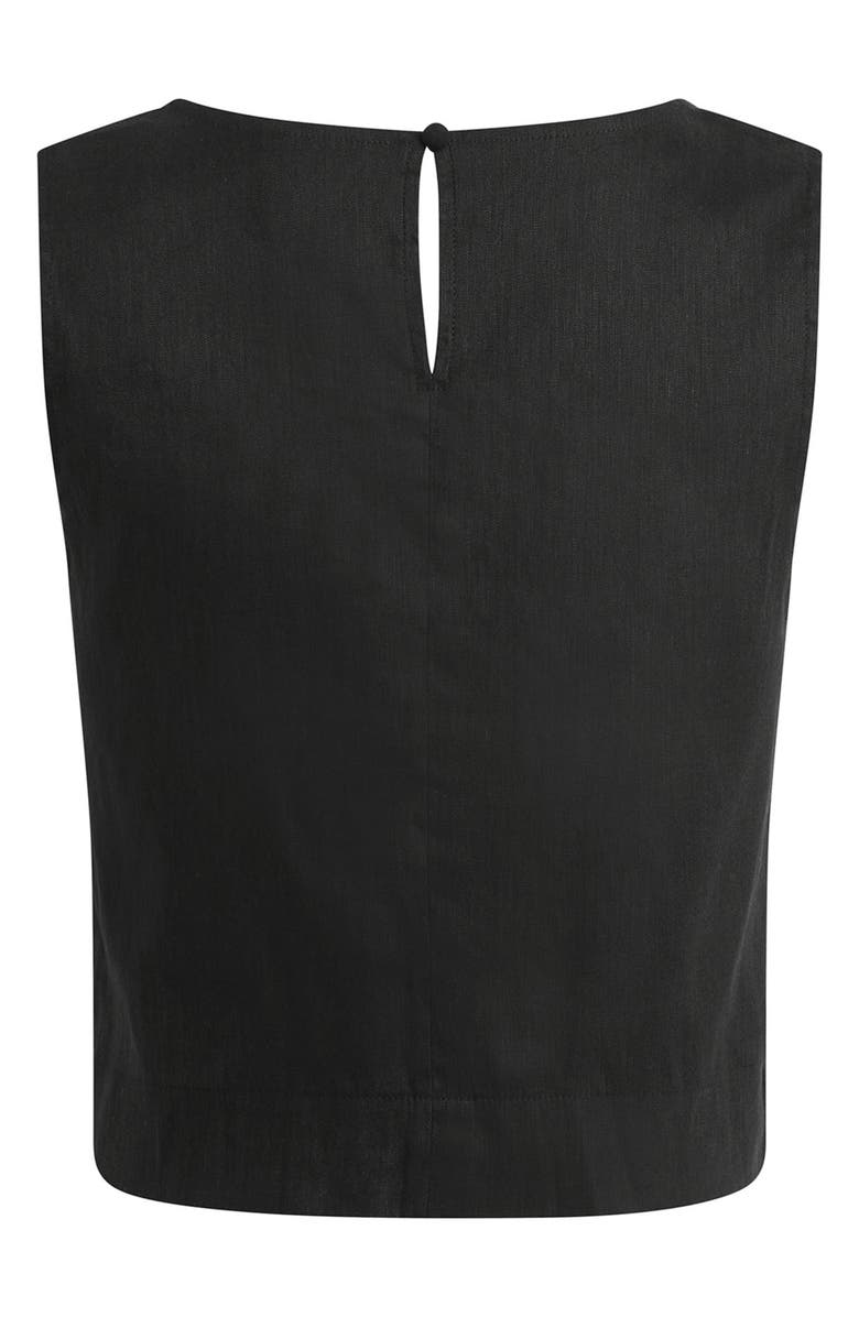 Favorite Daughter The Abby Linen Blend Square Neck Crop Shell, Alternate, color, Black