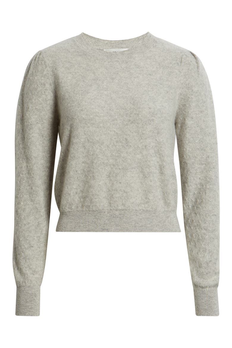 The Pointelle Cashmere Sweater, Alternate, color, LIGHT GREY HEATHER