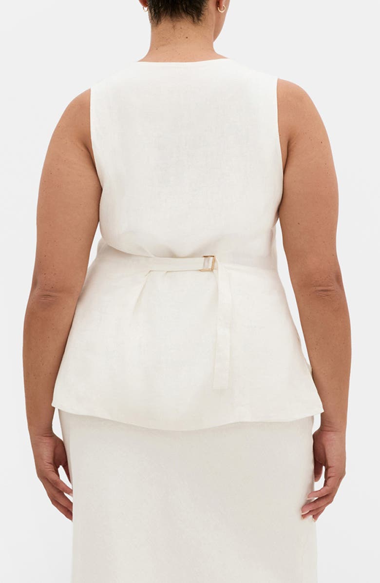 City Chic Devienne Linen Blend Vest, Alternate, color, Ivory