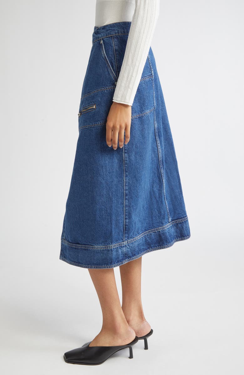 3.1 Phillip Lim Asymmetric Denim Wrap Skirt, Alternate, color, Indigo