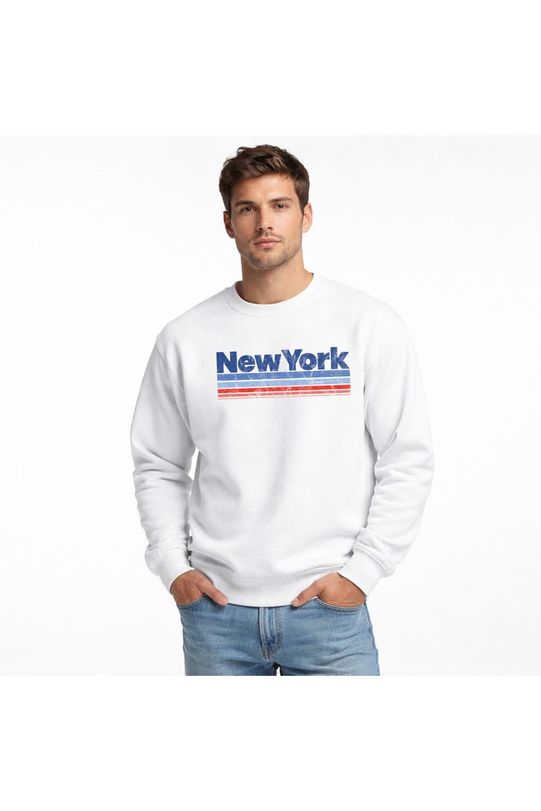 New York Retro Stripes Sweatshirt, Main, color, White