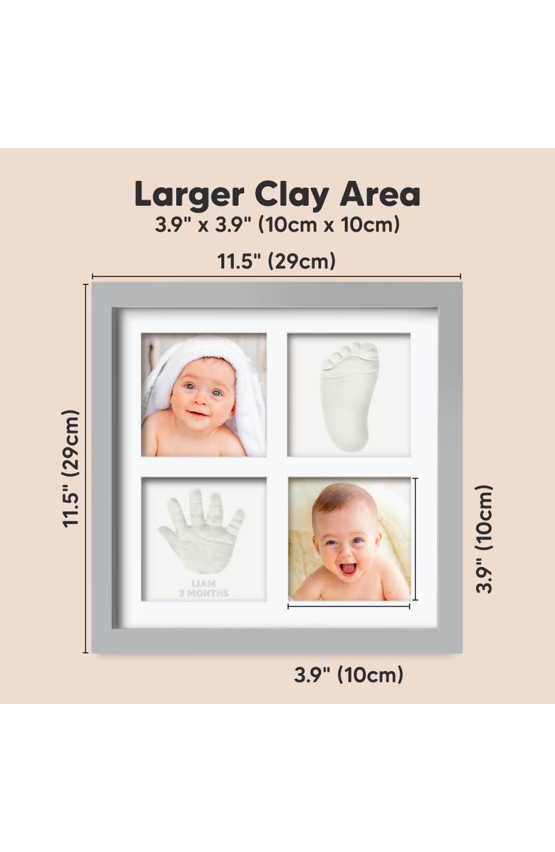 KeaBabies Ever Baby Hand & Footprint Keepsake Frame, Alternate, color, Cloud Gray