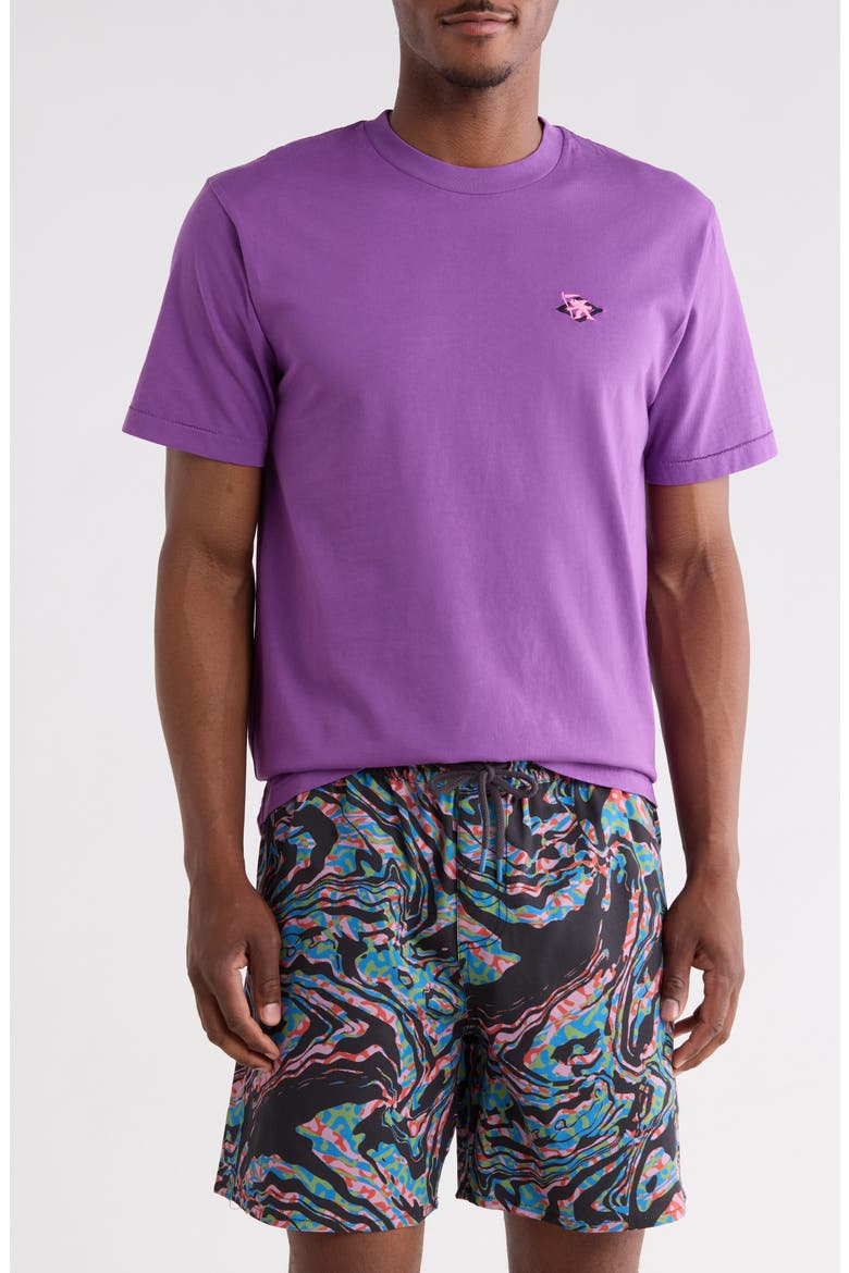 Pangea Embroidered T-Shirt, Main, color, BRIGHT VIOLET