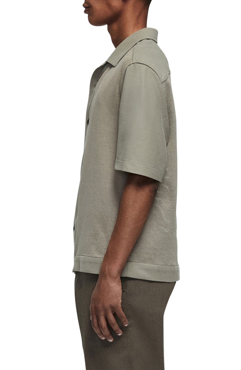 rag & bone Avery Short Sleeve Cotton Mesh Button-Up Shirt, Alternate, color, 