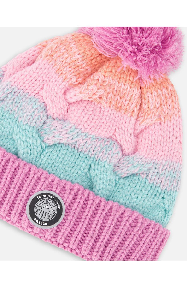 Deux par Deux Lined Knit Pompom Hat, Alternate, color,