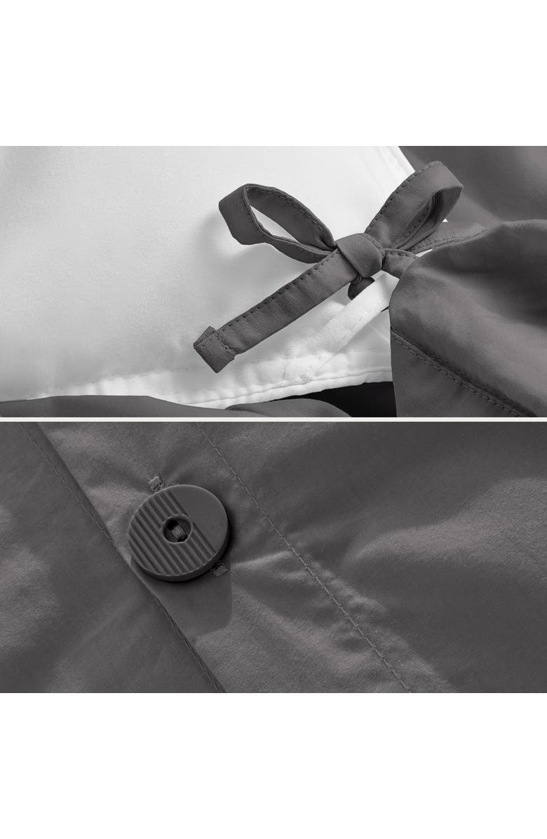 Bare Home 100% Organic Cotton Percale Duvet Cover and Sham Set, Alternate, color, Grey