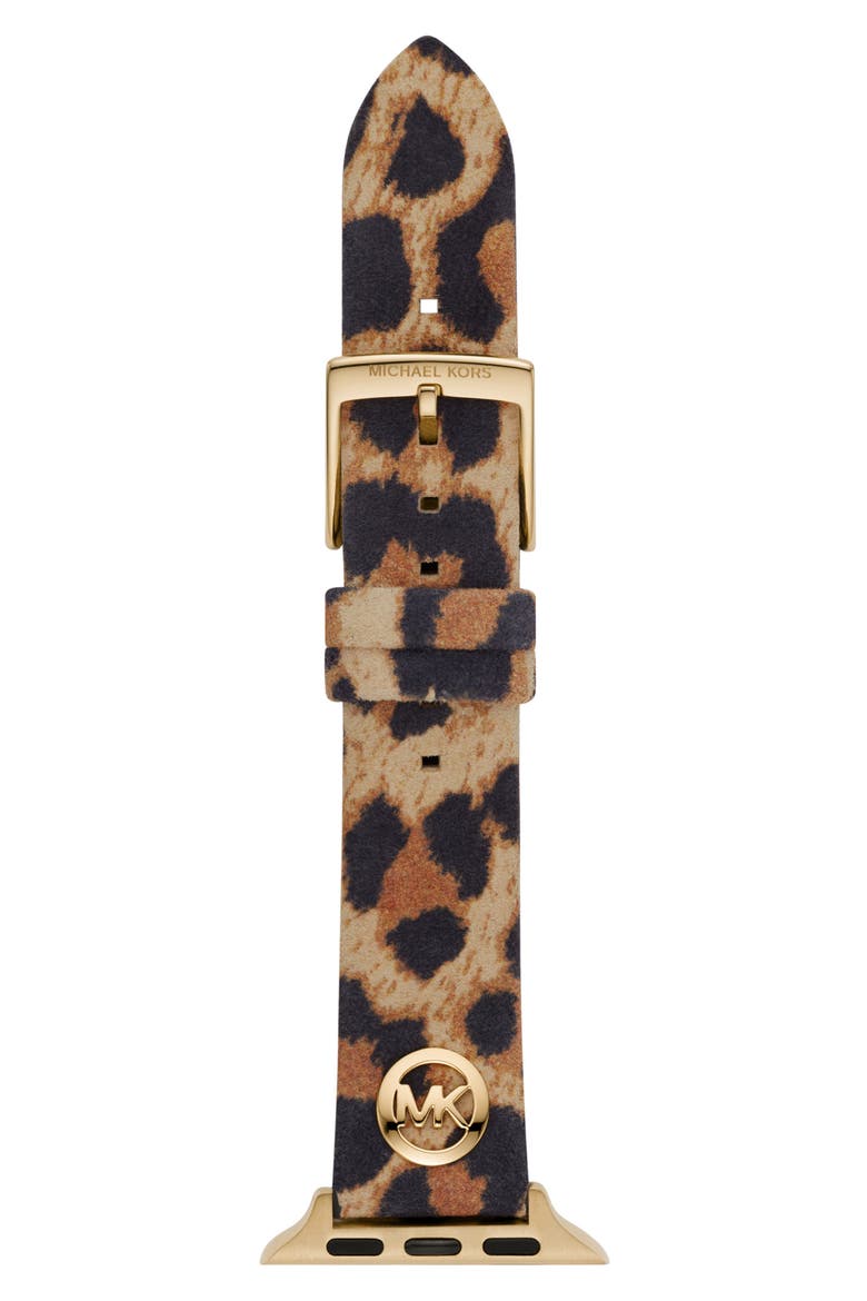Animal Print Leather Apple Watch® Watchband, Main, color, MULTI